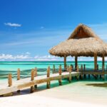 White sand beaches and azure ocean in Punta Cana