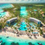 Panoramic view of Punta Cana with turquoise beaches